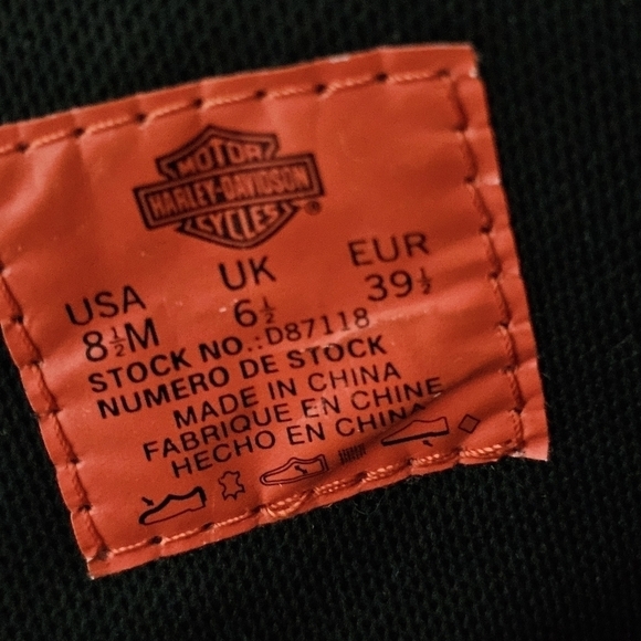 Harley Davidson Heights Black Leather Motorcycle Boots Women's, Metal, Size 8.5 - Picture 9 of 14